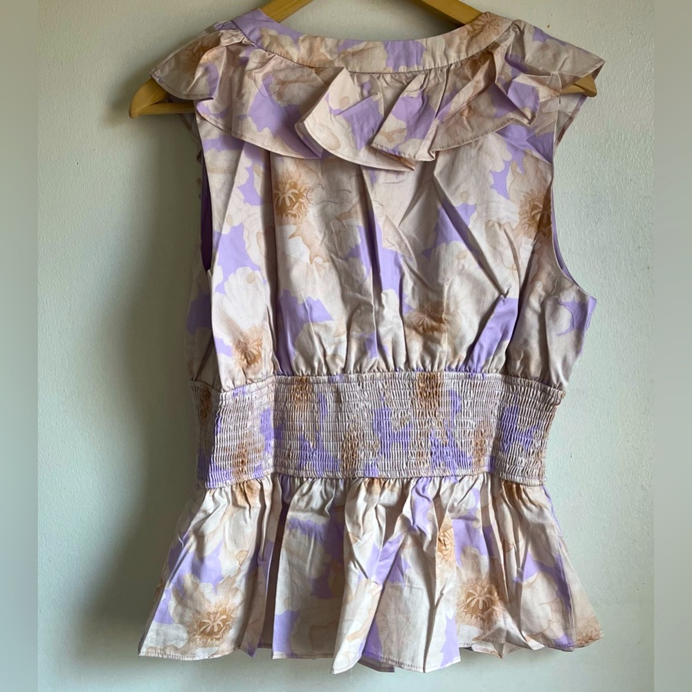 ANTHROPOLOGIE Hutch V Neck Ruffled Smocked Tank - Picture 5 of 7
